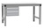 Gehäuse-Unterbau Stationär, Nutzhöhe 300 mm mit 2 Schubfächer. Für Tischtiefe 700 mm, in Alusilber ähnlich RAL 9006 | AZK1018.9006