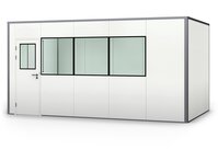 Titelbild: Hallenbüro Meisterbüro PREFAB-15, B-Ware, 4 Fenster, 1 Tür (11 Wand-Paneele, 5 Decken-Paneele)