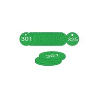 33mm Traffolyte valve marking tags - Green (301 to 325)