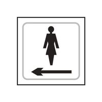 Ladies graphic arrow left sign