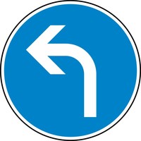 Verkehrszeichen VZ 209-10 Vorgeschriebene Fahrtrichtung links, Ø 600, Alform, RA 2