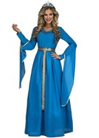 Disfraz de Princesa Medieval Azul para mujer XXL
