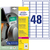Ultra-Resistente Folien-Etiketten, A4, 45,7 x 21,2 mm, 10 Bogen/480 Etiketten, weiß