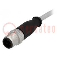 Connector: M12; stekker; PIN: 4; mannelijk; 1,5m; Isolatie: PVC