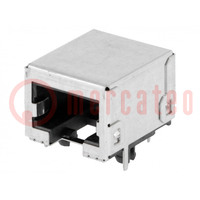 Connettore: RJ45; presa; PIN: 8; Cat: 5e; schermate; dorato; THT