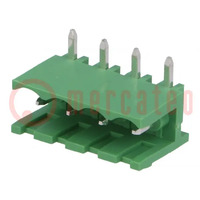 Pluggable terminal block; 5mm; ways: 4; angled 90°; socket; male