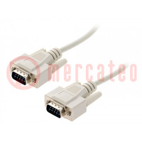 Cable; D-Sub 9pin plug,both sides; Len: 10m; connection 1: 1