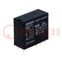 Relay: electromagnetic; DPDT; Ucoil: 24VDC; Icontacts max: 4A; PCB