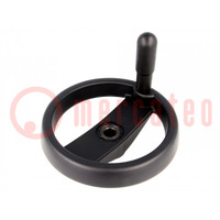 Knob; with handle; H: 51mm; Ømount.hole: 14mm; black; 0÷80°C