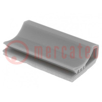 Self-adhesive cable holder; PVC; grey; Cable P-clips