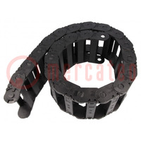 Cable chain; 2500; Bend.rad: 75mm; L: 1012mm; Int.height: 25mm