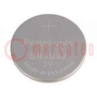 Battery: lithium; 3V; BR3032,coin; 500mAh; Ø30x3.2mm