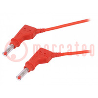 Connection cable; 32A; banana plug 4mm,both sides; Len: 1m; red