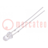 LED; 3mm; azzurro; 4200÷5500mcd; 30°; Frontale: convesso; 2,9÷3,6V