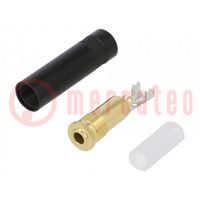 Connector: Jack 3,5mm; plug; female; stereo; ways: 3; straight; 4mm