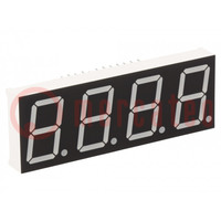 Display: LED; 7-segment; 20,4mm; 0,8"; A.tekens: 4; rood; 45÷90mcd