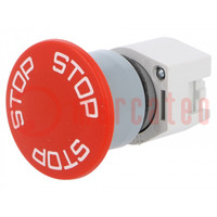 Schakelaar: veiligheids-; 22mm; Stab.pos: 2; rood; geen; IP65; pos: 2