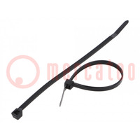 Cable tie; L: 160mm; W: 4.8mm; polyamide; 222N; black; Ømax: 40mm