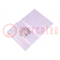Protection bag; ESD; L: 127mm; W: 76mm; Thk: 75um; polyetylene; pink