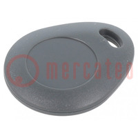 RFID kulcstartó; ISO 14443,ISO 15693; műanyag; szürke; 13,56MHz