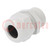 Cable gland; with long thread; PG21; IP68; polyamide; light grey