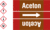 Rohrmarkierungsband mit Gefahrenpiktogramm - Aceton, Rot/Braun, 6.5 x 12.7 cm