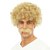 Perruque courte frisée et moustache - blond