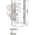 Skizze zu WSS Rohrrahmenschloss Flachstulp m. Falle und Riegel, DM 40, VK 8 mm, Edelstahl