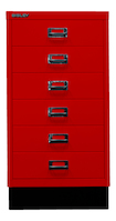 Bisley MultiDrawer™, 29er Serie mit Sockel, DIN A3, 6 Schubladen, kardinalrot