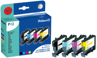 Pelikan P12 inktcartridge 4 stuk(s) Zwart, Cyaan, Magenta, Geel