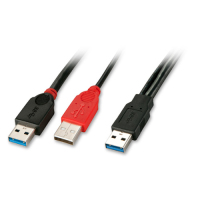 Lindy USB 3.0, 1m cavo USB USB 3.2 Gen 1 (3.1 Gen 1) USB A 2 x USB Nero, Rosso