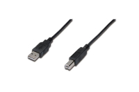 Digitus USB 2.0 Anschlusskabel, Typ A - B St/St 1.8m, USB 2.0 konform, sw