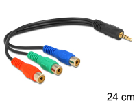 DeLOCK 62499 Audio-Kabel 0,24 m 3.5mm 3 x RCA Schwarz