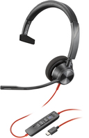 POLY Blackwire 3310 Headset für Microsoft Teams zertifiziert + USB-C/A-Adapter TAA
