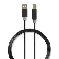 Nedis CCBW60100AT30 USB-kabel 3 m USB 3.2 Gen 1 (3.1 Gen 1) USB A USB B Antraciet
