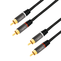 LogiLink CA1201 kabel audio 0,5 m 2 x RCA Czarny
