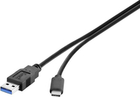 Renkforce RF-4381083 USB kábel 1,8 M USB 3.2 Gen 2 (3.1 Gen 2) USB A USB C Fekete