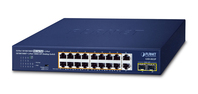 PLANET 16-Port 10/100/1000T 802.3at Non gestito Gigabit Ethernet (10/100/1000) Supporto Power over Ethernet (PoE) Blu