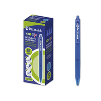 Bismark 330215 bolígrafo Azul Bolígrafo de punta retráctil con pulsador Medio 12 pieza(s)