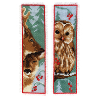 Counted Cross Stitch Kit: Bookmark: Owl and Deer: Set of 2