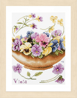 Counted Cross Stitch Kit: Violets