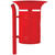Valencia Post Mounted Litter Bin - 40 Litre - (208203) Valencia bin on a 60mm diameter curved post - RAL 3020 - Traffic Red