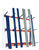 Anbauregal Profillager-Regal 3000 x 1825 x 700 mm (HxBxT), blau/verzinkt/RAL 2004, 3 Ebenen