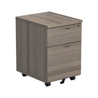 Jemini Grey Oak 2 Drawer Mobile Pedestal (Dimensions: W404 x D500 x H595mm) KF78943