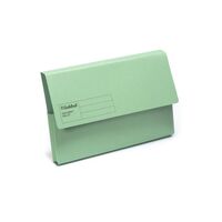 Guildhall Foolscap 32mm Spine Half-Flap 285gsm Manilla Document Wallet Green (Pack 50)