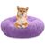 BLUZELLE Dog Bed for Medium Size Dogs, 32" Donut Dog Bed Washable, Round Dog Pillow Fluffy Plush, Calming Pet Bed Removable Mattress Soft Pad Comfort No-Skid Bottom Purple