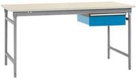 Manuflex BB5247.9006 Komplett BASIS oldalsó asztal műanyag tetején + egyetlen fiókkal, Szélesség x magasság: 1250 x 800 x 780 mm Alumínium ezüst