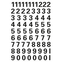 Buchstaben-, Zahlen-Etiketten, 0-9, 10 hoch mm, Druckschrift, schwarz, 71