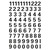 Buchstaben-, Zahlen-Etiketten, 0-9, 10 hoch mm, Druckschrift, schwarz, 71