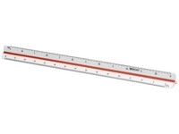 Westcott Acme Roestvrijstalen Schaalstok, 30 cm, Zilver met rode lijn